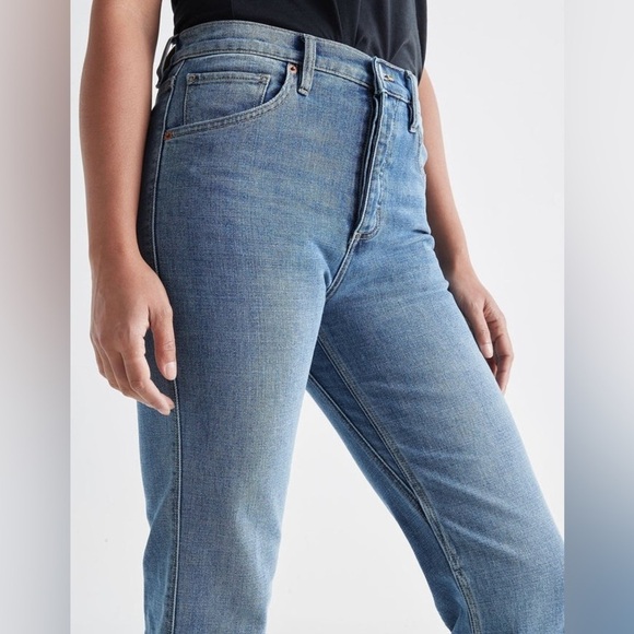 DU/ER Midweight Denim High Rise Straight (Button Fly) - W32 XL29 - Picture 3 of 11